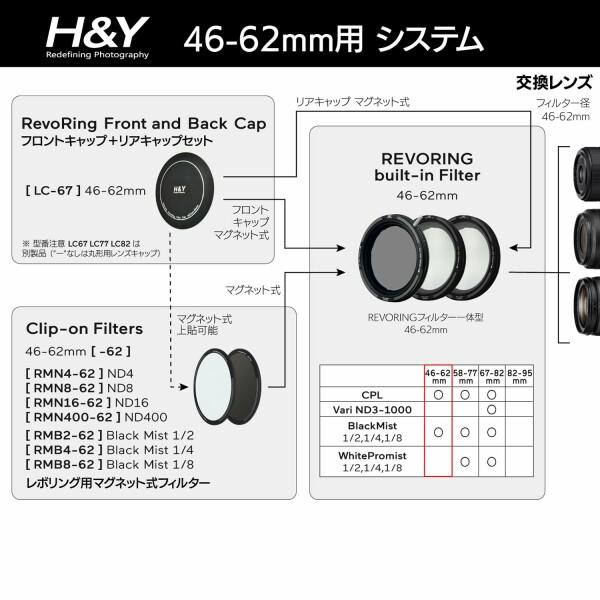 H&Y ブラックミスト Black Mist 1/8 for REVORING 46-62mm レボリング用マグネット式フィルター RMB8-62｜beck-shop｜05