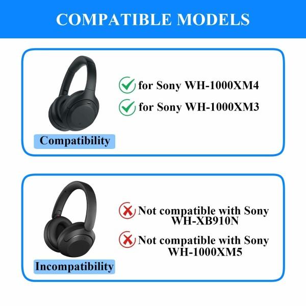 Adhiper シリコーン防汗ヘッドバンドパッド Sony WH-1000XM3/WH-1000XM4ヘッドフォン用、洗えるファスナ｜beck-shop｜02