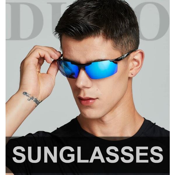 (DUCO) サングラス メンズ 大きいサイズ 偏光 サングラス スポーツ UV400 へんこう さんぐらす ブル｜beck-shop｜05