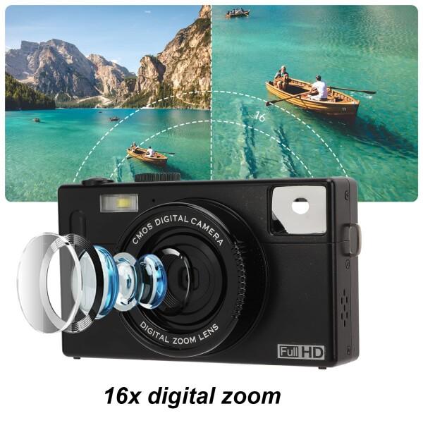 FHD 1080P 20MPミニデジタルカメラ 3インチLCDディスプレイモニター付きマイクロシングルカメラ16Xデ｜beck-shop｜02
