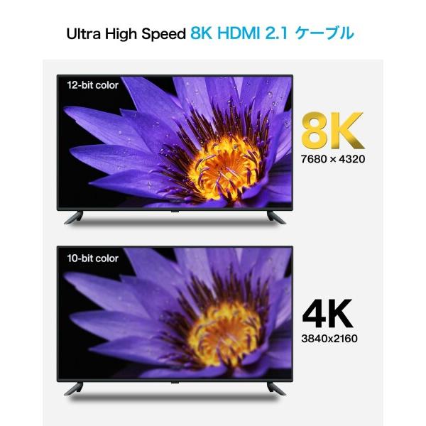 iVANKY hdmi 2.1 ケーブル 2m 8K HDMIケーブル 48Gbps 超高速 8K＠60Hz 4K＠120Hz eARC HDR HDCP 2.2 2.3に対応 PS5/PS4/A｜beck-shop｜04