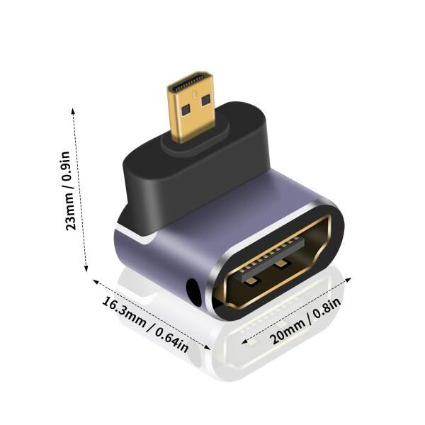 Poyiccot 8K Micro HDMI to HDMI変換アダプター、L字型Micro HDMI (オス) to HDMI (メス) 変換 アダプタ、上/下向｜beck-shop｜07
