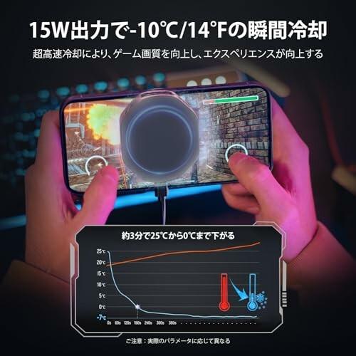 NEEWER スマホクーラーマグネット式ワイヤレス充電器 RGB照明 3レベル急速冷却ファン スマホゲー｜beck-shop｜07