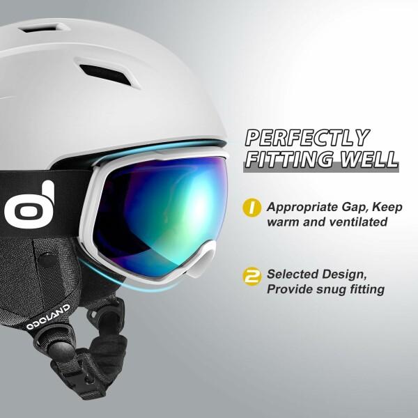 Odoland スキーヘルメットセット ゴーグル付き スノーボードヘルメット ダイヤル式サイズ調整 メ｜beck-shop｜08