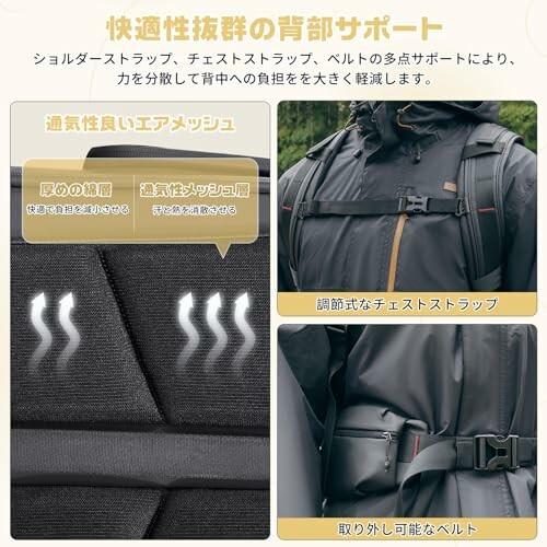 (VIJIM) Ulanzi BP10 カメラバッグ バックパック リュック 大容量 25L+10L サイドアクセス ハードカバー｜beck-shop｜08