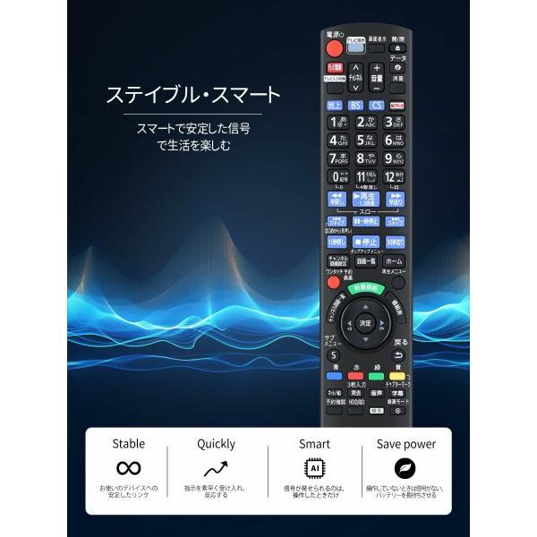 ブルーレイ ディーガ リモコン N2QAYB001182 for パナソニック Panasonic ブルーレイ・DVDプレーヤー・レ｜beck-shop｜05