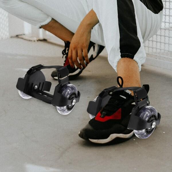 LIOOBO 1ペアヒールホイールローラー点滅点灯ヒールスケートローラー調節可能な二輪スケート靴｜beck-shop｜07