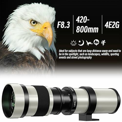 Lightdow 望遠レンズ420-800mm f/8.3 マニュアルズーム スーパー Lightdow 望遠レンズ420-800mm f/8.3 マニュアルズーム スーパー