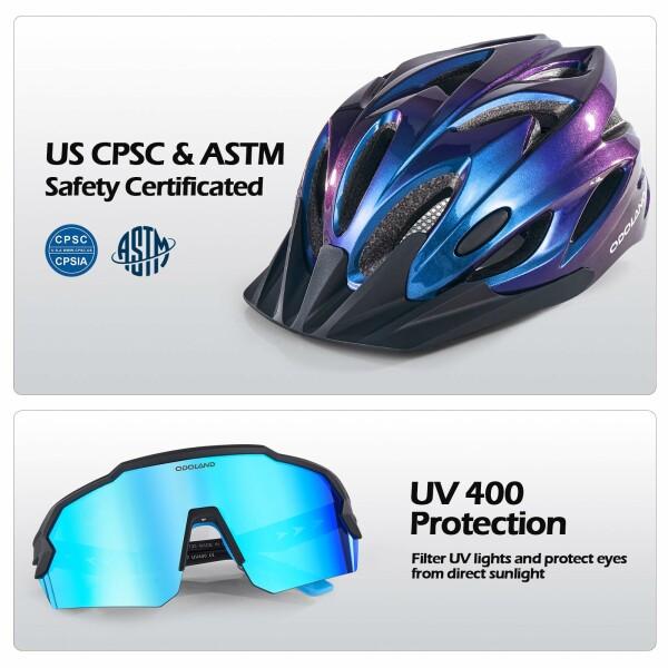 Odoland 自転車ヘルメット+サングラス サンバイザー付き ASTM/CE Odoland 自転車ヘルメット+サングラス サンバイザー付き ASTM/CE