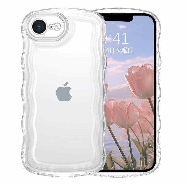 GUAGUA いphone 16e ケース クリア ウェーブ iPhoneSE4 ソフト TPU 透明 ケース うねうね 人気 バンパー 耐 の商品画像