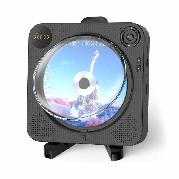 ポータブルCDプレーヤーBluetooth受信/送信 スピーカー内蔵 壁掛け