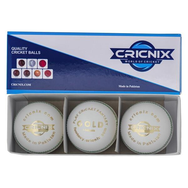 Cricnix クリケットボール ゴールドホワイトレザー (1パック/3パック/6パック) 5オンス 練習やトレーニング用 (6パック) Cricnix クリケットボール ゴールドホワイトレザー (1パック/3パック/6