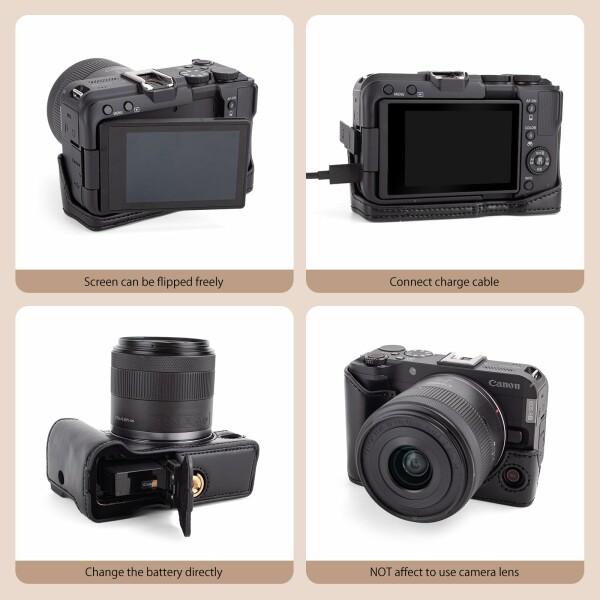 kinokoo Canon EOS R50 Vケース V PUレザー保護カバー V/R50V デジタル