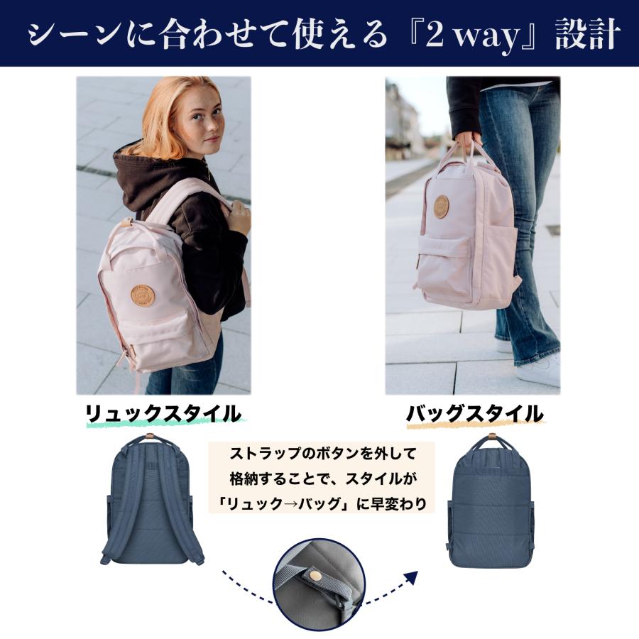 【BECKMANN】ベックマン ノルウェー リュック CITY Light Steel Grey キッズ レディース リュックサック 通学 通勤 人間工学 軽量 北欧の画像
