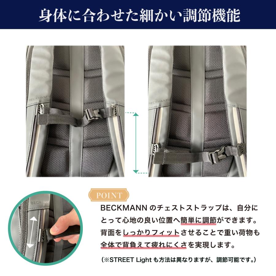 【BECKMANN】ベックマン ノルウェー バックパック STREET FLX Black リュック メンズ レディース パソコン ビジネス 大容量 通学 通勤 北欧の画像