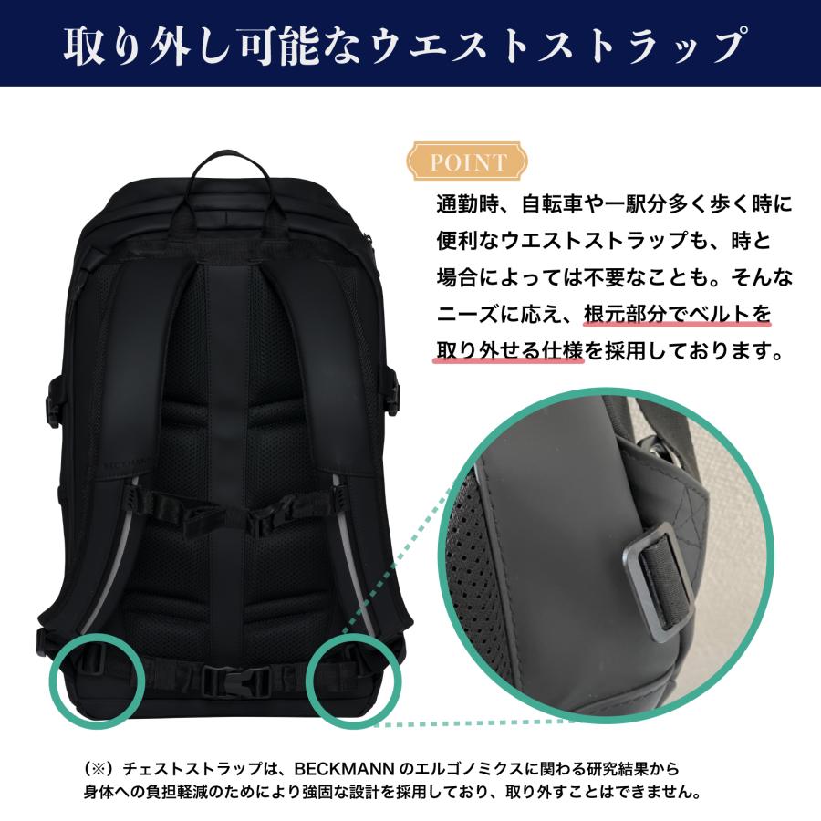 【BECKMANN】ベックマン ノルウェー バックパック STREET FLX Black リュック メンズ レディース パソコン ビジネス 大容量 通学 通勤 北欧の画像