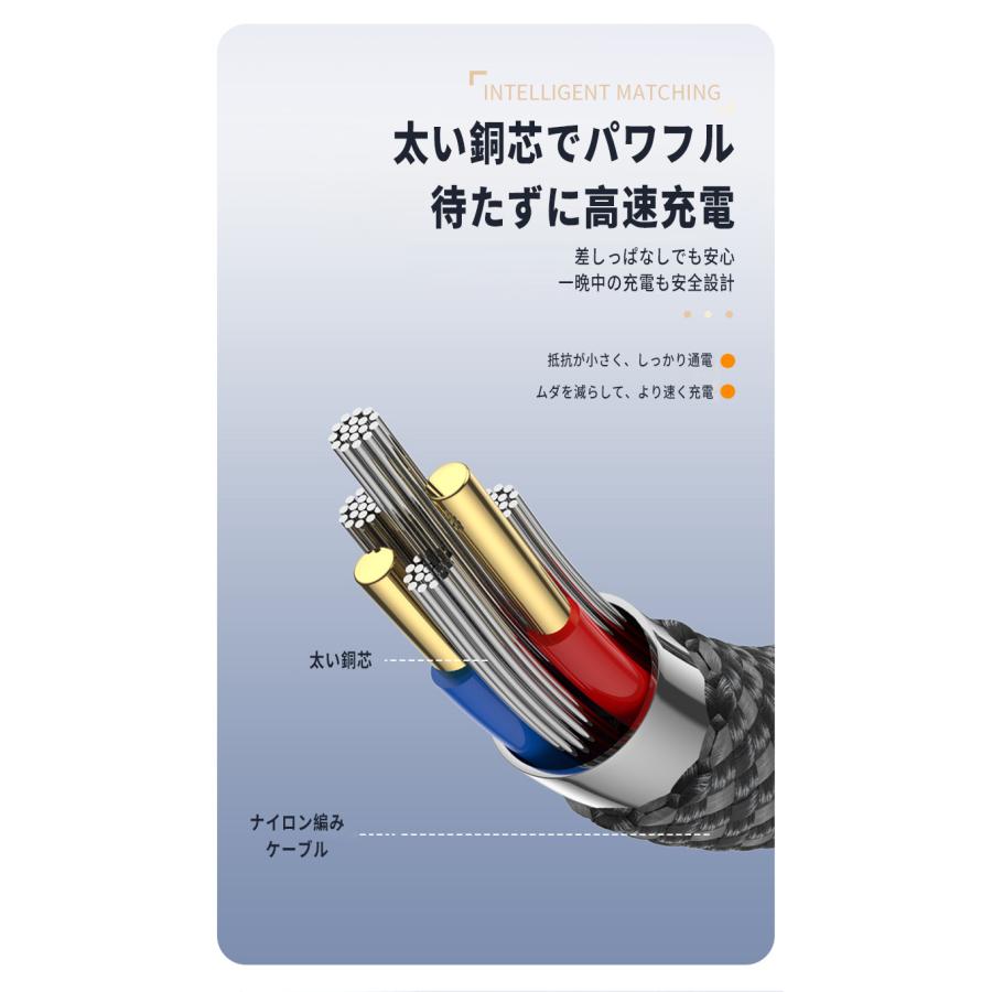 USB-C PD 100W 1M 充電・データ転送ケーブル（最大480Mbps） 高速充電／表示付き ナイロン編み iPhone 17 / 16 / 15 Pro Max・タブレット・ノートPC対応 |  | 07