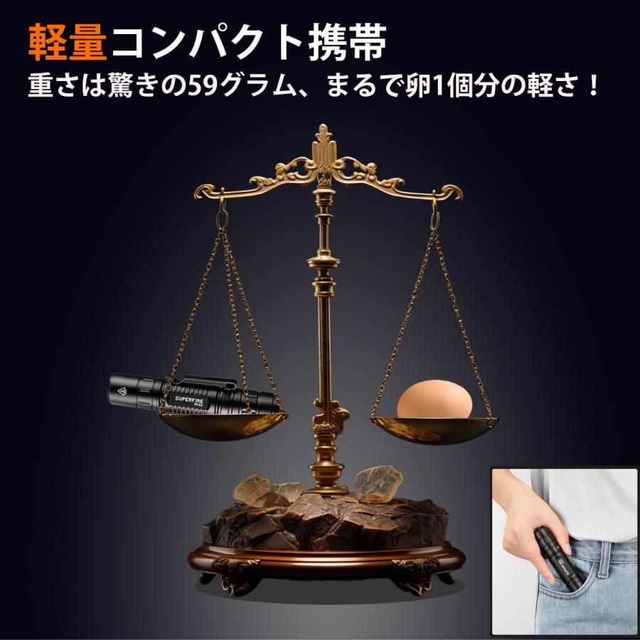 懐中電灯 小型 軽量59g 高輝度 LEDライト 電池式 防水 ズーム機能 5モード 明るい ハンディライト 地震 防災 キャンプ アウトドア用 |  | 02