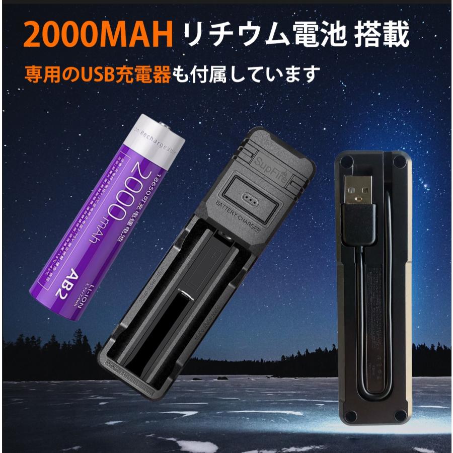 懐中電灯 小型 軽量59g 高輝度 LEDライト 電池式 防水 ズーム機能 5モード 明るい ハンディライト 地震 防災 キャンプ アウトドア用 |  | 03