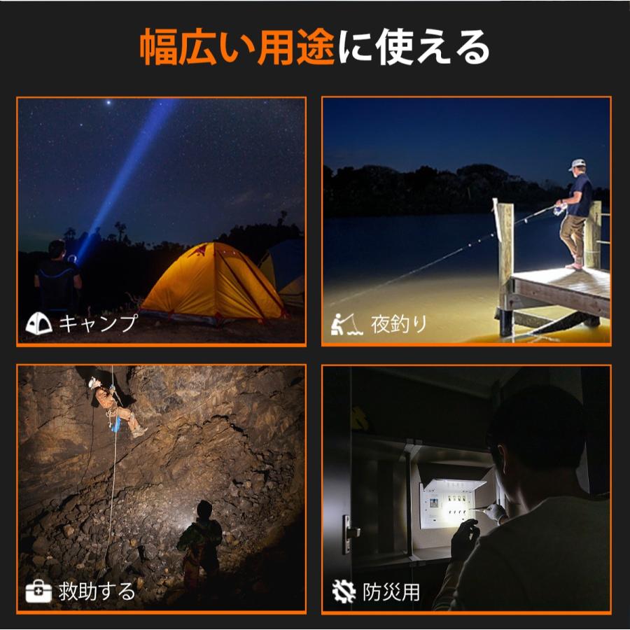 懐中電灯 小型 軽量59g 高輝度 LEDライト 電池式 防水 ズーム機能 5モード 明るい ハンディライト 地震 防災 キャンプ アウトドア用 |  | 07