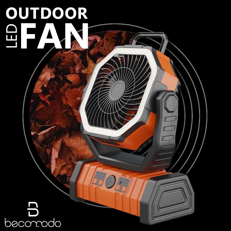 多機能ファン＆20000mAh バッテリー】アウトドア 扇風機 自動首振り