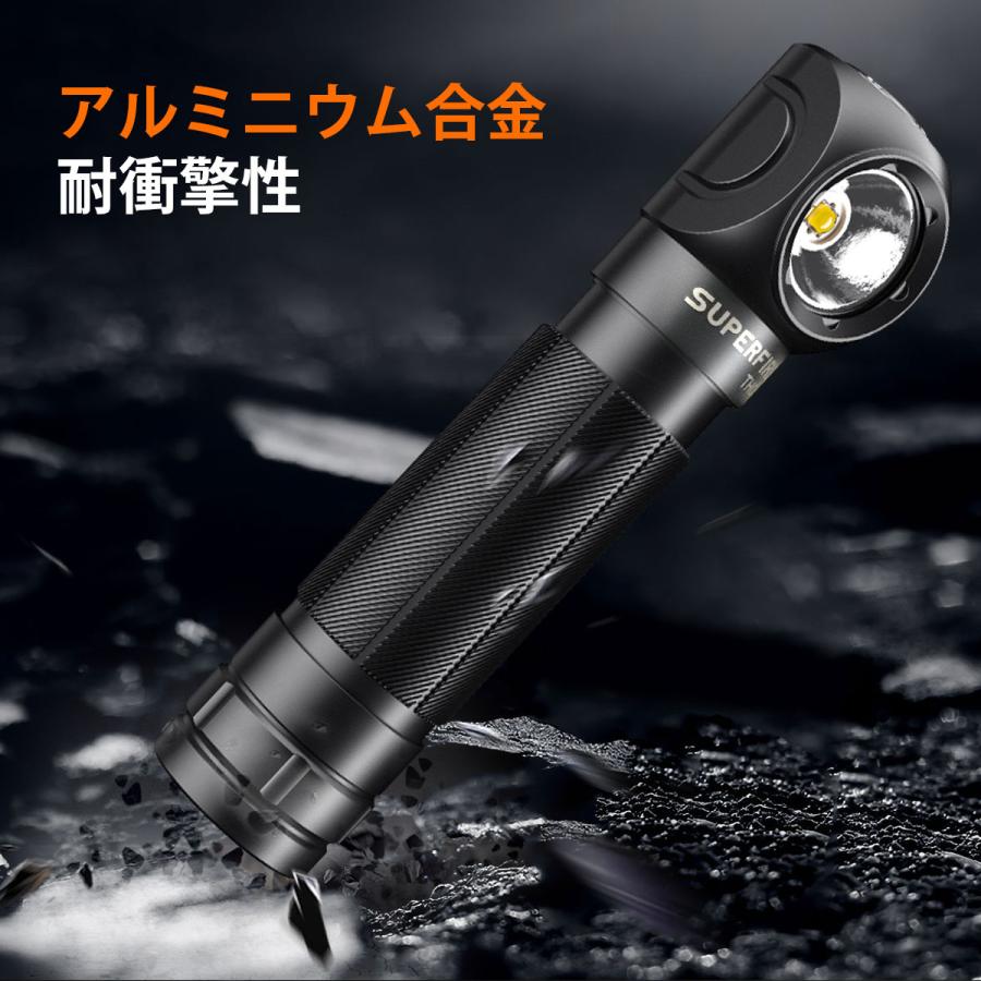 Type-C充電式LED懐中電灯TH04、磁石付き・90°調整可ヘッドランプ、18650電池対応、防水・高輝度・5モードで防災やアウトドアに最適 |  | 06