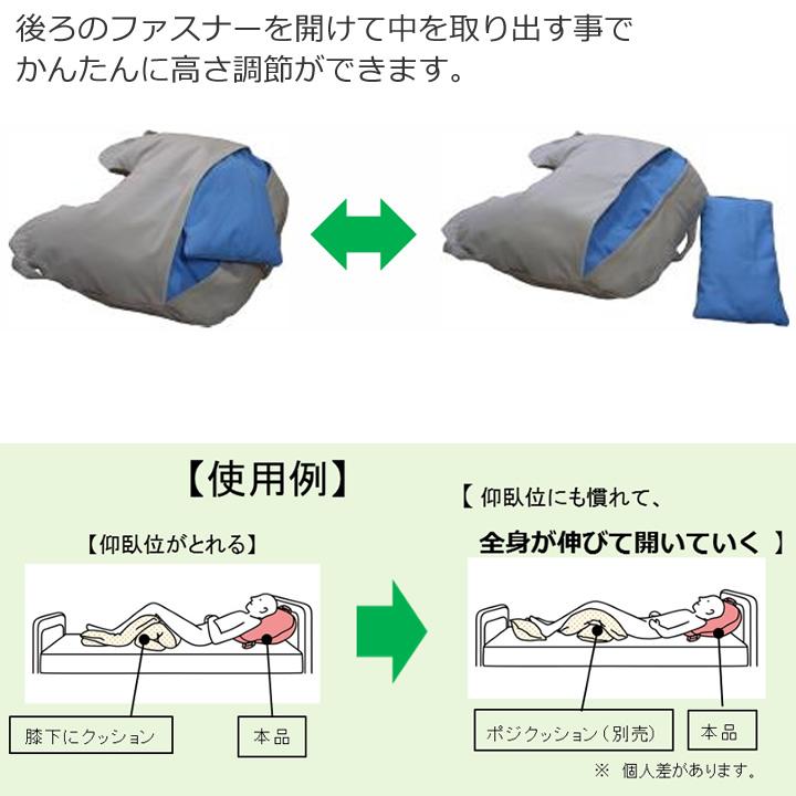 体位変換クッション ハバック 上向き寝 丸井商事 HB-UE 床ずれ防止 体位変換 補助パッド RAKUDES 介護ベッド UL-239016の画像