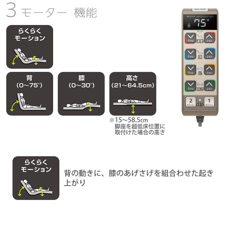 日本正規取扱商品 介護ベッド 3モーター 楽匠プラス 木目ボード パラマウントベッド 電動ベッド Xタイプ 超低床対応 マットレス KQ-A3329 KQ-A3319 KQ-A3339 KQ-A3309