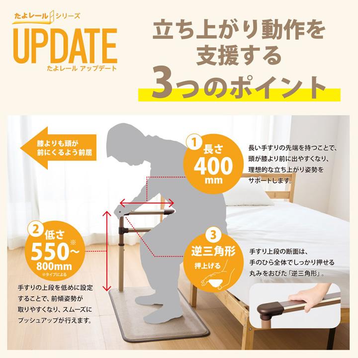 手すり たよレールUPDATE アップデート 2段片手すり マツ六 BZU-05-040
