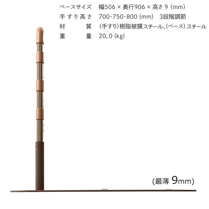 手すり うすおきフラット(サイドタイプ) シクロケア SCT-02 屋内用