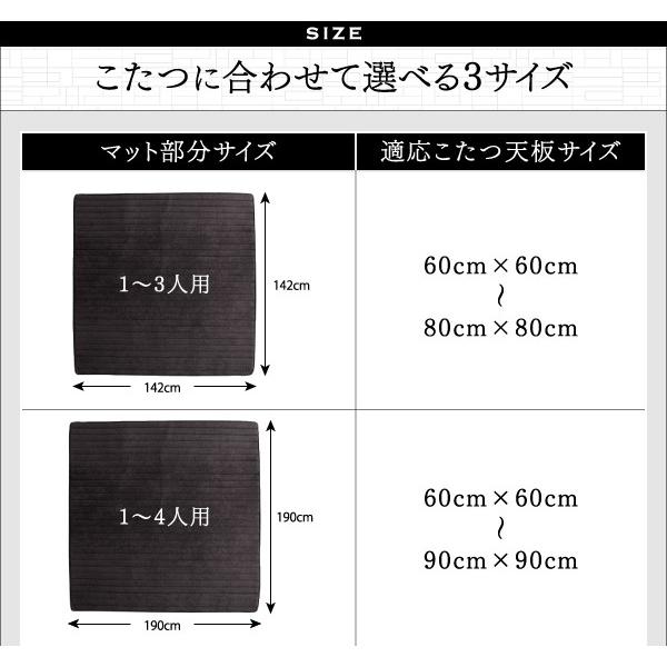 こたつ用ソファラグ L字 〔マット部分/幅142×142cm/厚さ15mm〕こたつに合わせるフロアコーナーソファ｜bed-lukit｜13