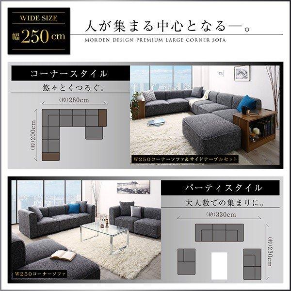 L字 コーナーソファ カウチ 5人掛け 〔5P 幅300cm〕 大型 L字型ソファー｜bed-lukit｜05