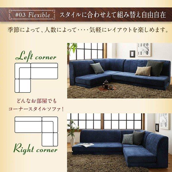 コタツ用ソファ 〔幅120cm天板対応サイズ〕 ソファ3点 〔1P+2P+コーナー〕 洗えるソファカバー｜bed-lukit｜11