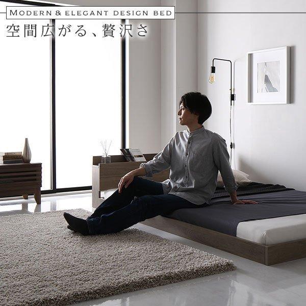 ベッド セミダブル ボンネルコイルマットレス付き グレージュ 低床 ロータイプ 宮付き 棚付き コンセント付き すのこ 木製 低床 店舗 ベッド セミダブル ボンネルコイルマットレス付き グレージュ ロータイプ 宮付き 棚付き コンセント付き すのこ 木製 低め