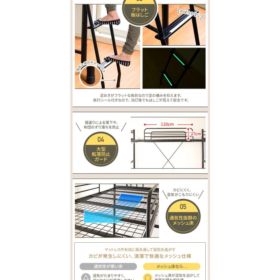 ほぼ未使用 ロフトベッド シングル ポケットコイルマットレス付き シルバー 2段階高さ調整可 頑丈 コンセント付き はしご付き 宮付き 棚付き〔代引不可〕 【LWH7916850158】(27693円)