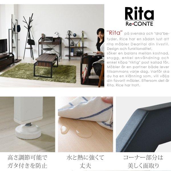 ローテーブル Rita 北欧風センターテーブル 〔幅91×奥行45×高さ42cm〕 木製 スチール ホワイト ブラック｜bed-lukit｜05