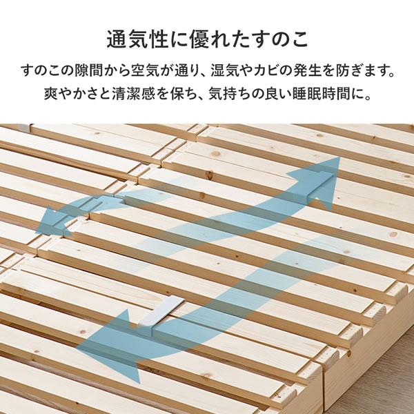 木製パレットベッド ダブルサイズ 北欧天然パイン材 すのこ構造 耐荷重