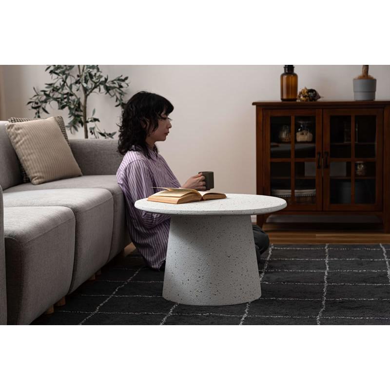 テラゾー柄 ローテーブル 丸型 60cm サイドテーブル センターテーブル