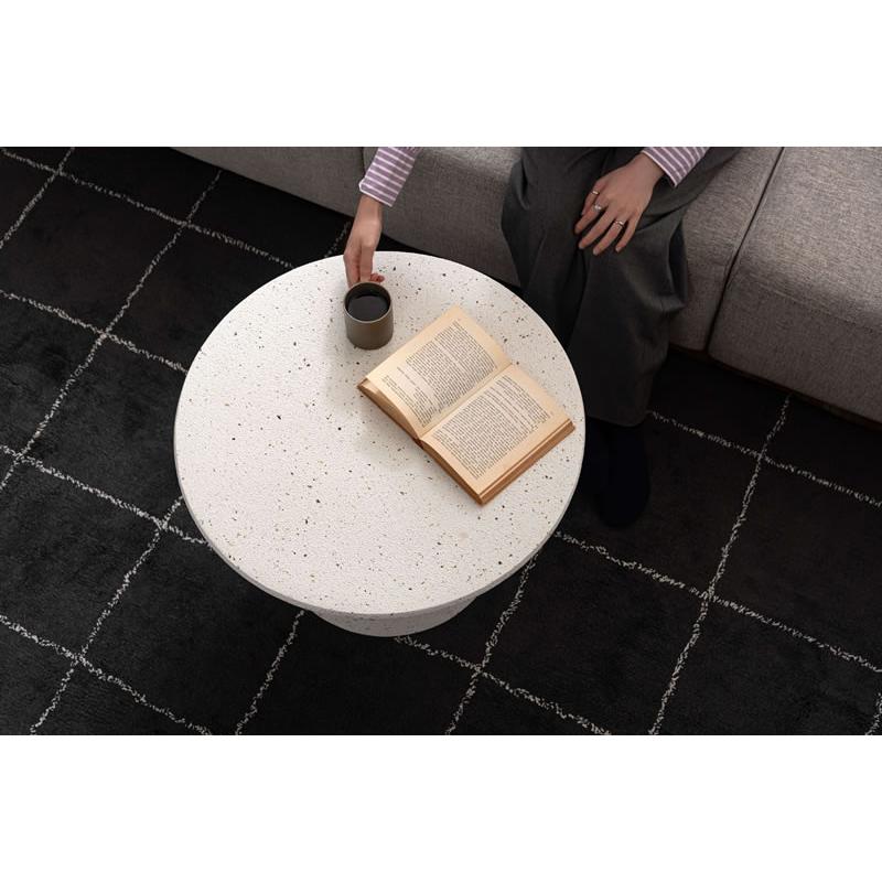 テラゾー柄 ローテーブル 丸型 60cm サイドテーブル センターテーブル