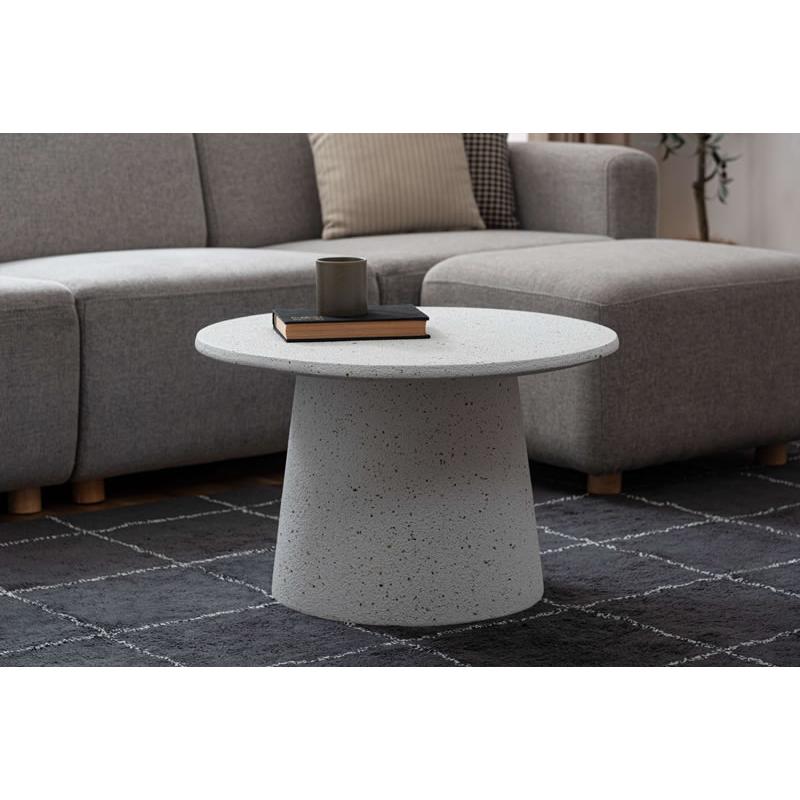 テラゾー柄 ローテーブル 丸型 60cm サイドテーブル センターテーブル