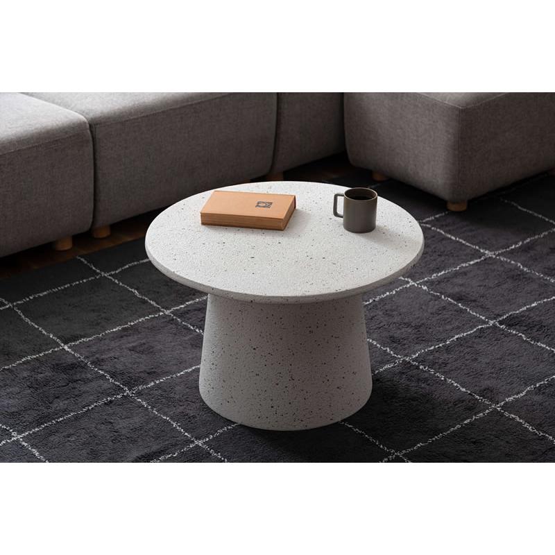 テラゾー柄 ローテーブル 丸型 60cm サイドテーブル センターテーブル