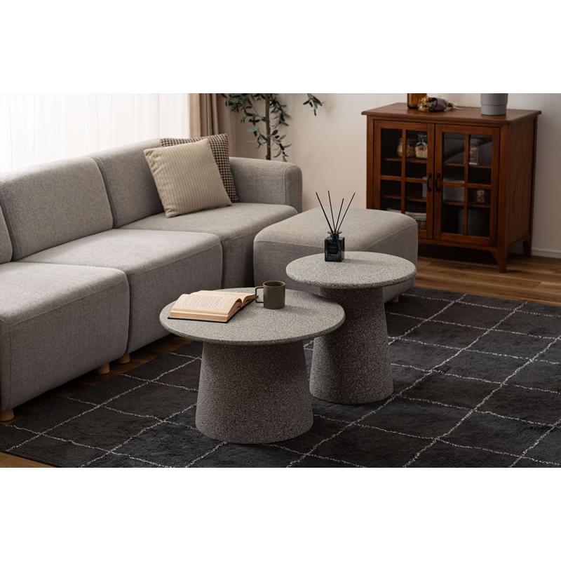 テラゾー柄 ローテーブル 丸型 60cm サイドテーブル センターテーブル