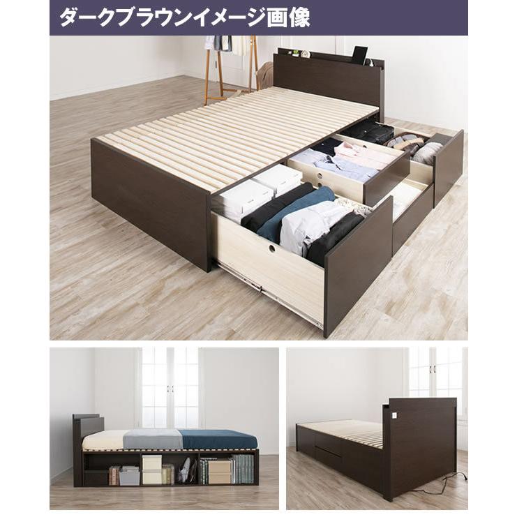 奥深引き出し チェストベッド｜スマホ立て対応ヘッドボード｜セミ