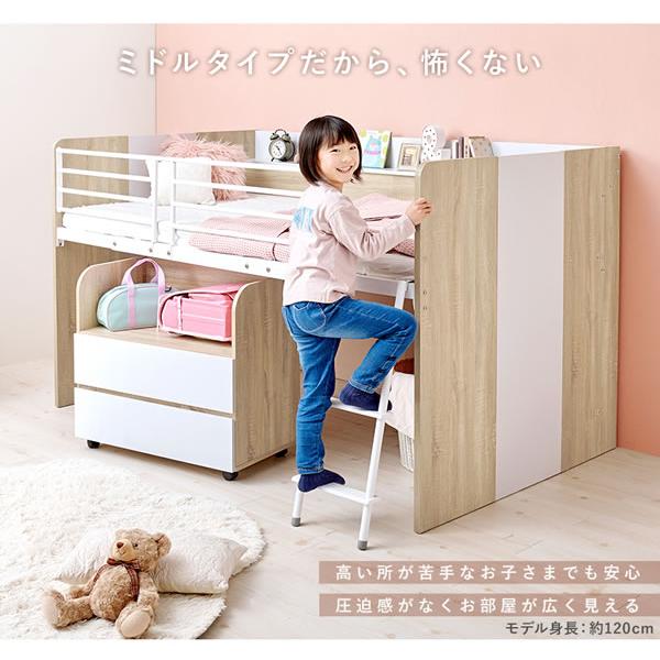 子供部屋 家具 ロフトベッド デスク ランドセルラック セット おしゃれ