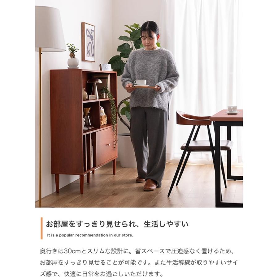 引き出し付き本棚 北欧ヴィンテージ 収納棚 ブックシェルフ ミッド