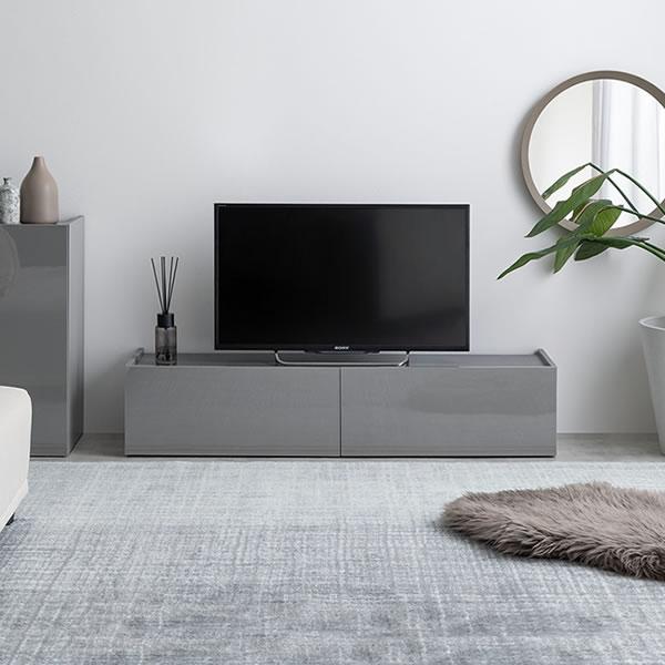 送料無料 テレビ台 ローボード 鏡面 ストーン調 おしゃれ 幅120cm