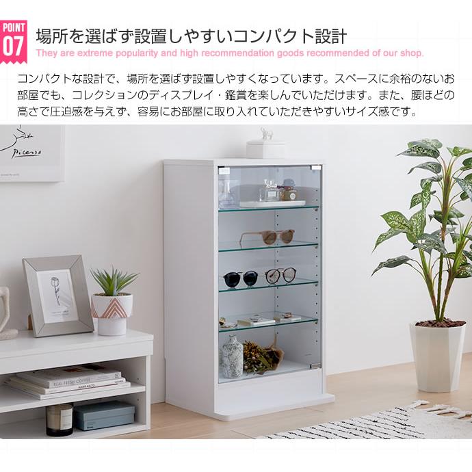 ガラス扉収納 キャビネット コレクションケース ガラス扉 ガラス棚付き