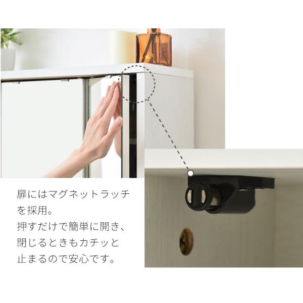 FDR-0002 鏡 卓上 三面鏡 幅60 ミラー ドレッサー 鏡のみ 収納付き