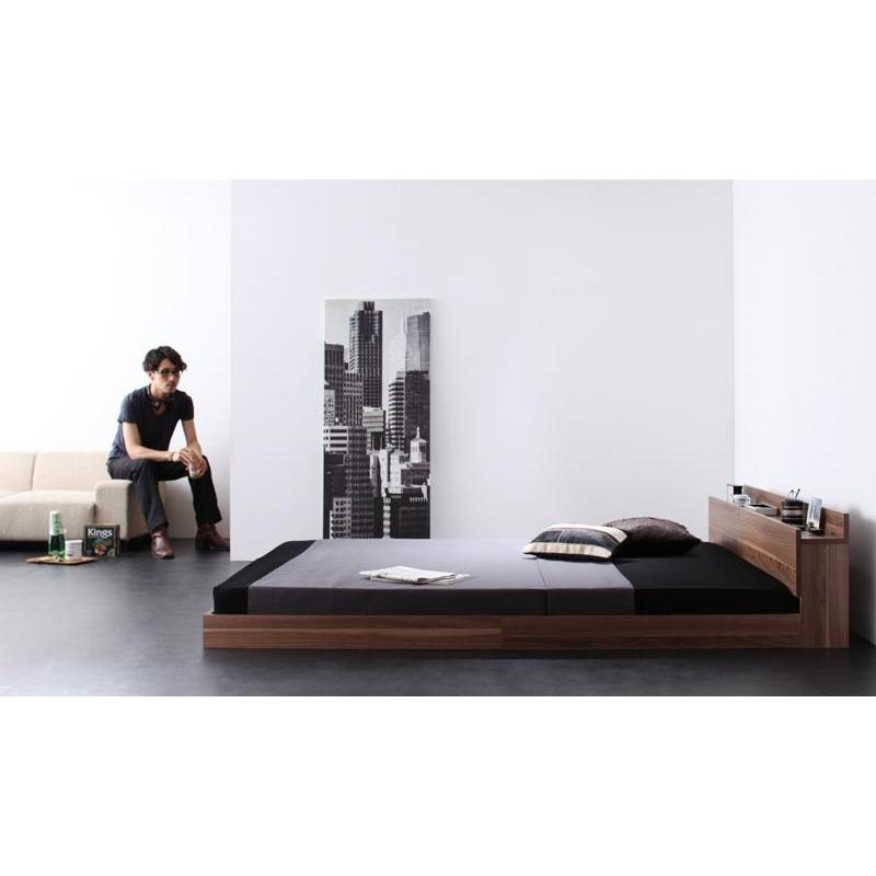 フロア ベッド 安い シングル セミダブル ダブル W.coRe ダブルコア 棚