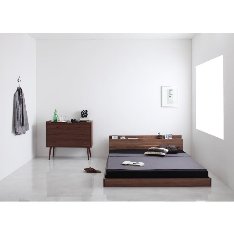 フロア ベッド 安い シングル セミダブル ダブル W.coRe ダブルコア 棚